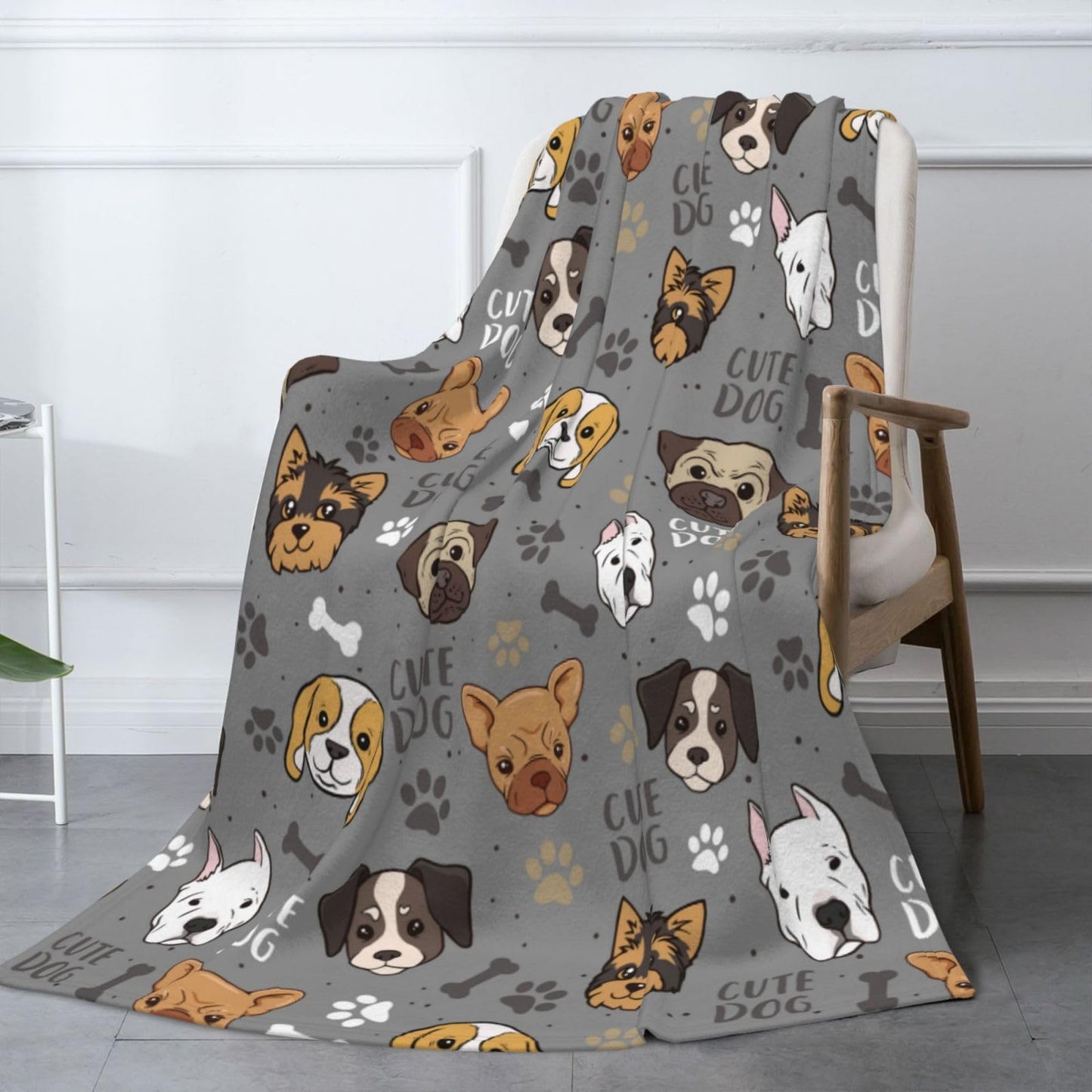 Cute Puppy Dog Blanket Throw Blanket for Bed Soft Cozy Fluffy Couch Blankets Fleece Blanket Throw Gifts for Women Men Girls Boys 50"x40"