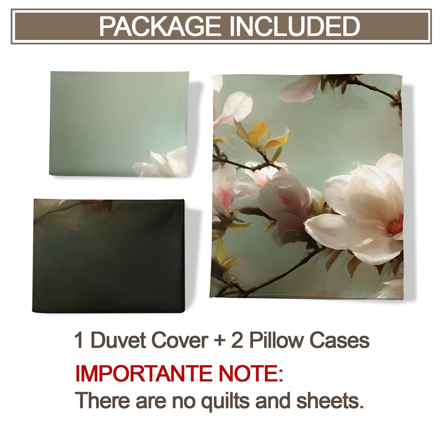ZAMODE Floral Duvet Cover King Size, Botanical Flowers Comforter Cover 104" x 90", Rustic Flower Bedding Set with 2 Pillowcases