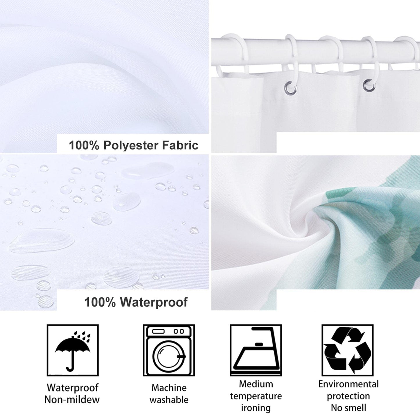 TYAKASHA African American Woman Shower Curtain Waterproof Polyester Fabric Shower Curtain for Bathroom Grey Bathroom Curtain Machine Washable Quick Dry 72 x 72 Inches with 12 Hooks