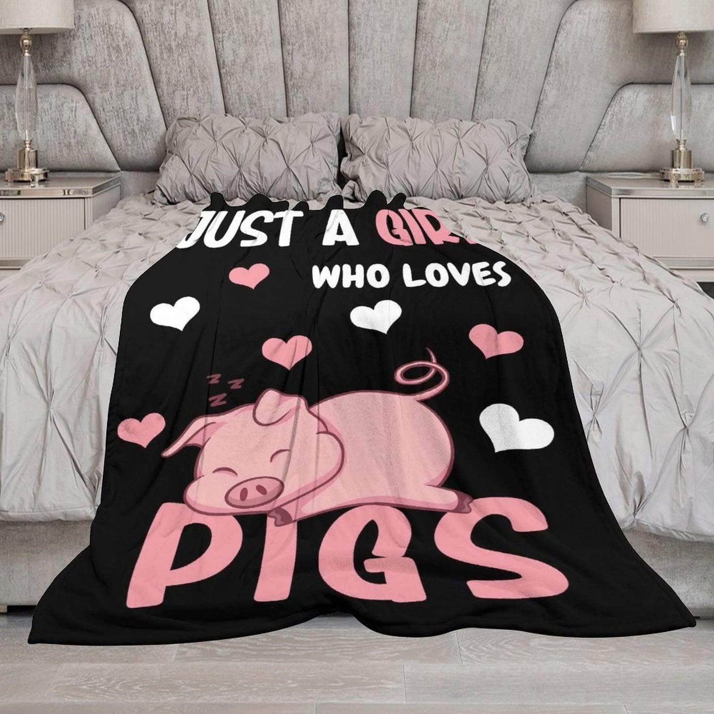 Pig Blanket Gifts, 30"x40" Flannel Fleece Throw Blanket Soft for Girls Boys Adults, Lightweight, Comfortable, Warm Cute Pig Themed Blanket for Bed Couch
