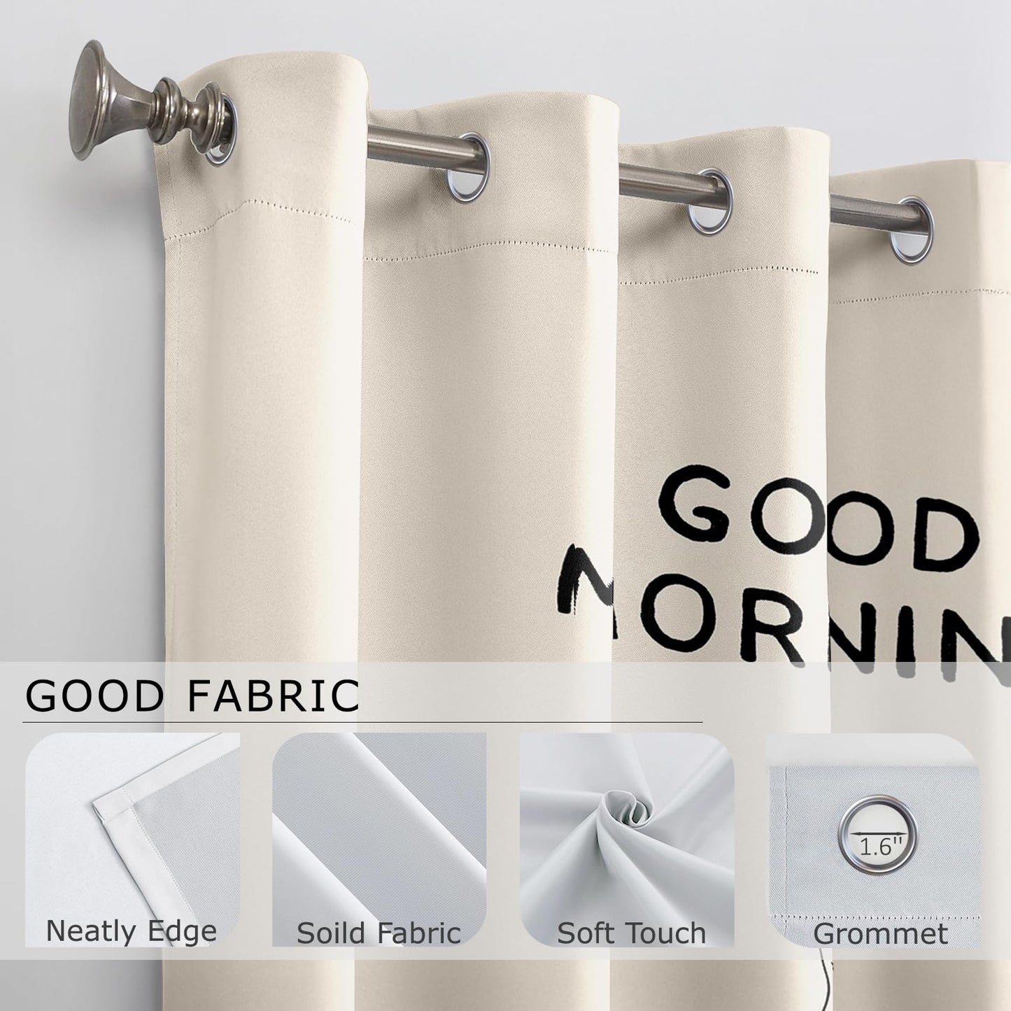Solvivae Coffee Curtains Blackout, Room Darkening Thermal Insulated Grommet Drapes for Bedroom Living Room, Coffee Theme Kitchen Patterned Window Treatments, 96 Inch Curtains 2 Panel Set