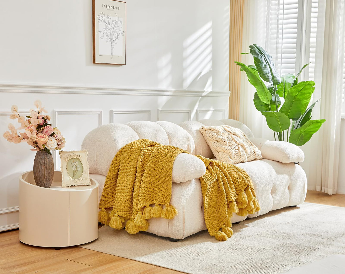 Longhui bedding Knitted Throw Blanket for Couchh, Soft, Cozy Machine Washable