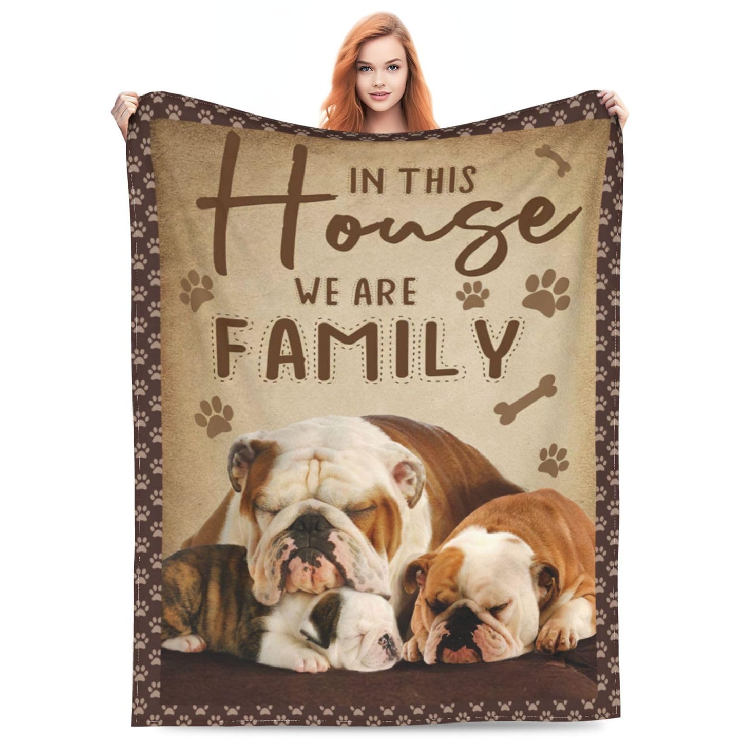 English Bulldog Blanket French Bulldog Throw Blankets Cozy Fleece Flannel Soft Warm Plush Bedding Decor Bulldog Gifts for Girls Women Boys Teens Kids for Couch Sofa Bed 40"X50"