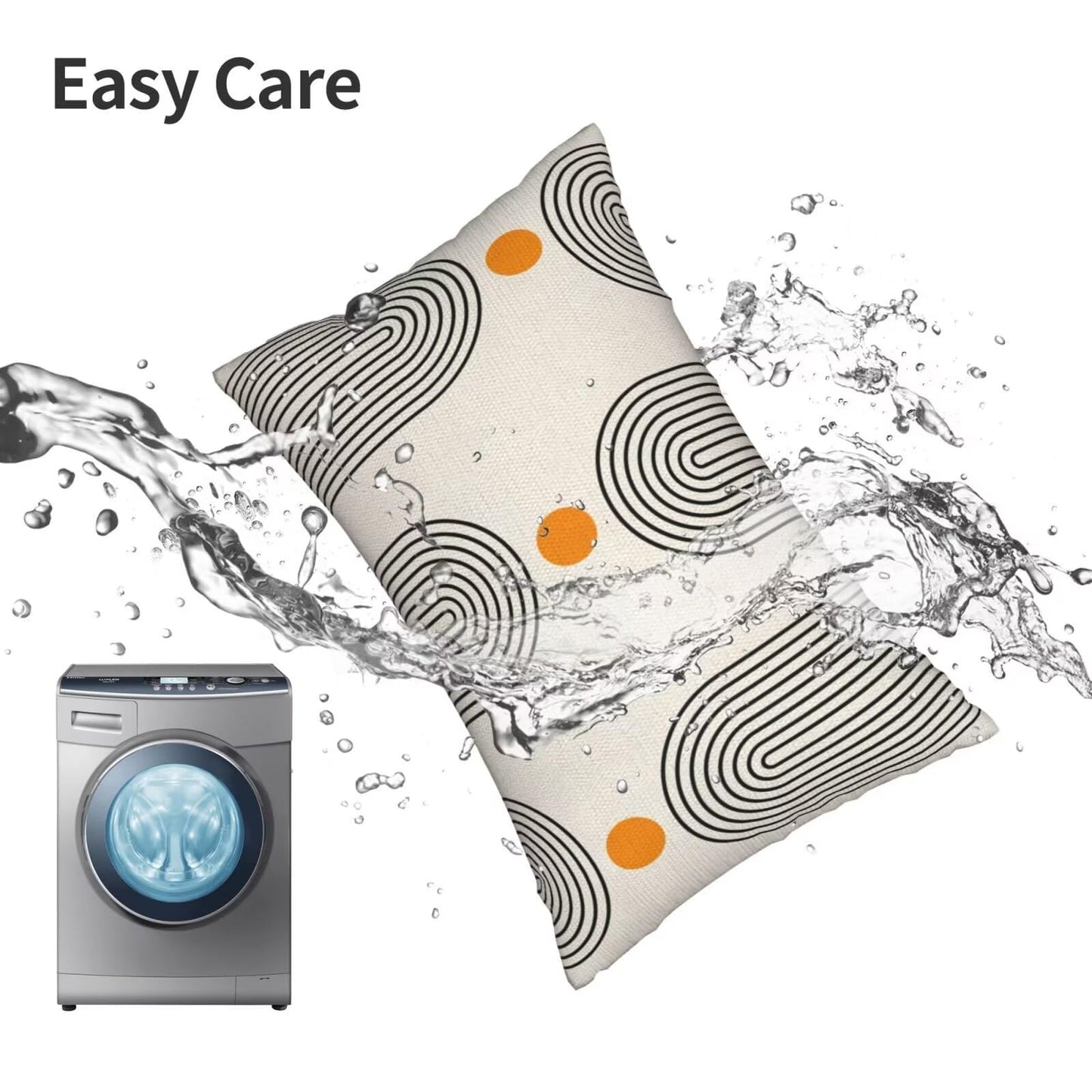 Jecuwo Boho Mid Century Pillow Covers 12x20 Inch Set of 2, Abstract Simple Sun Arch Decorative Throw Pillowcase Boho Modern Outdoor Farmhouse Cushion Cover for Sofa Couch Bed Living Room Decor