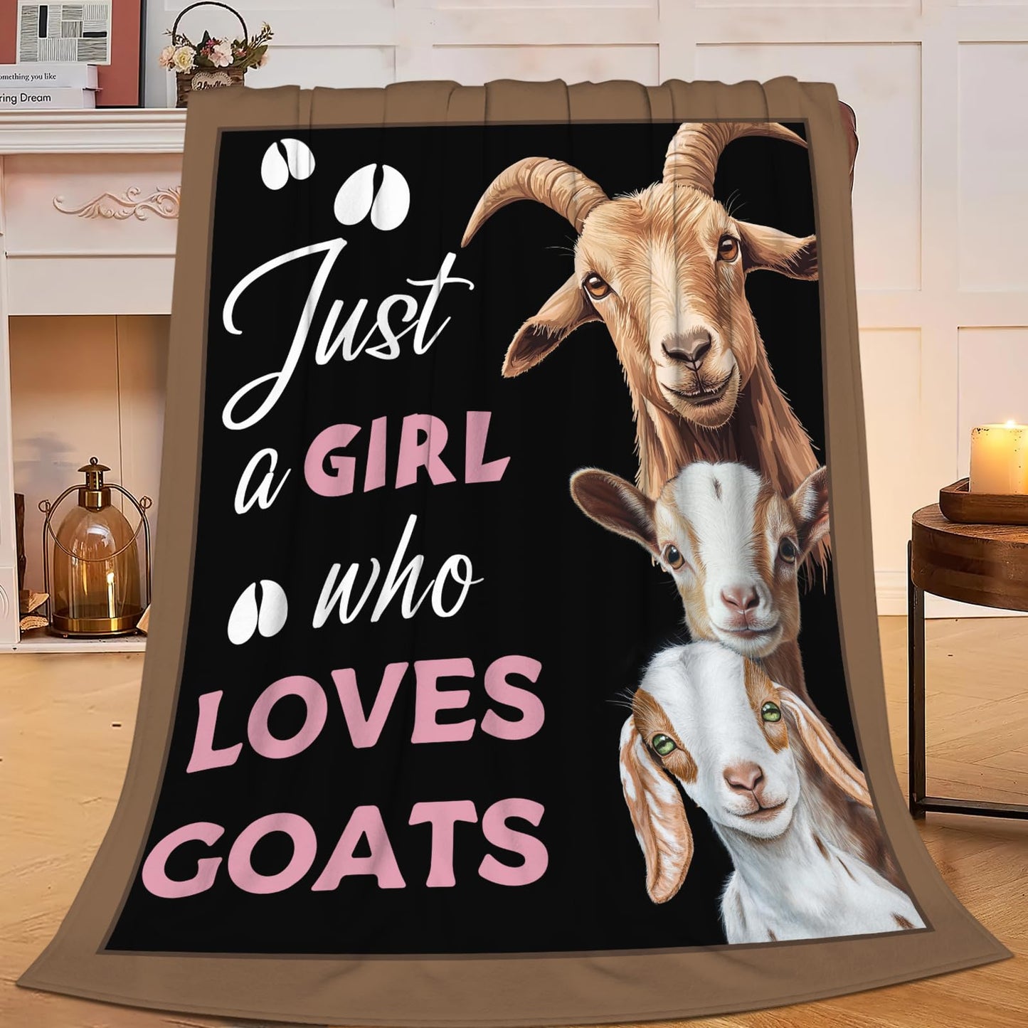 Baegopa Goat Blanket for Girls Women Farm Gifts Lovers Farmhouse Throw Blankets Cozy Plush Fleece Flannel Fuzzy for Couch Chair Bed 50"X40"