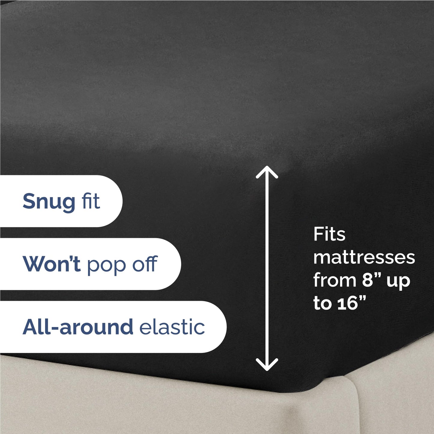 Full Size 4 Piece Sheet Set - Comfy Breathable & Cooling Sheets - Hotel Luxury Bed Sheets for Women & Men - Deep Pockets, Easy-Fit, Extra Soft and Wrinkle Free Sheets - Black Oeko-Tex Bed Sheet Set