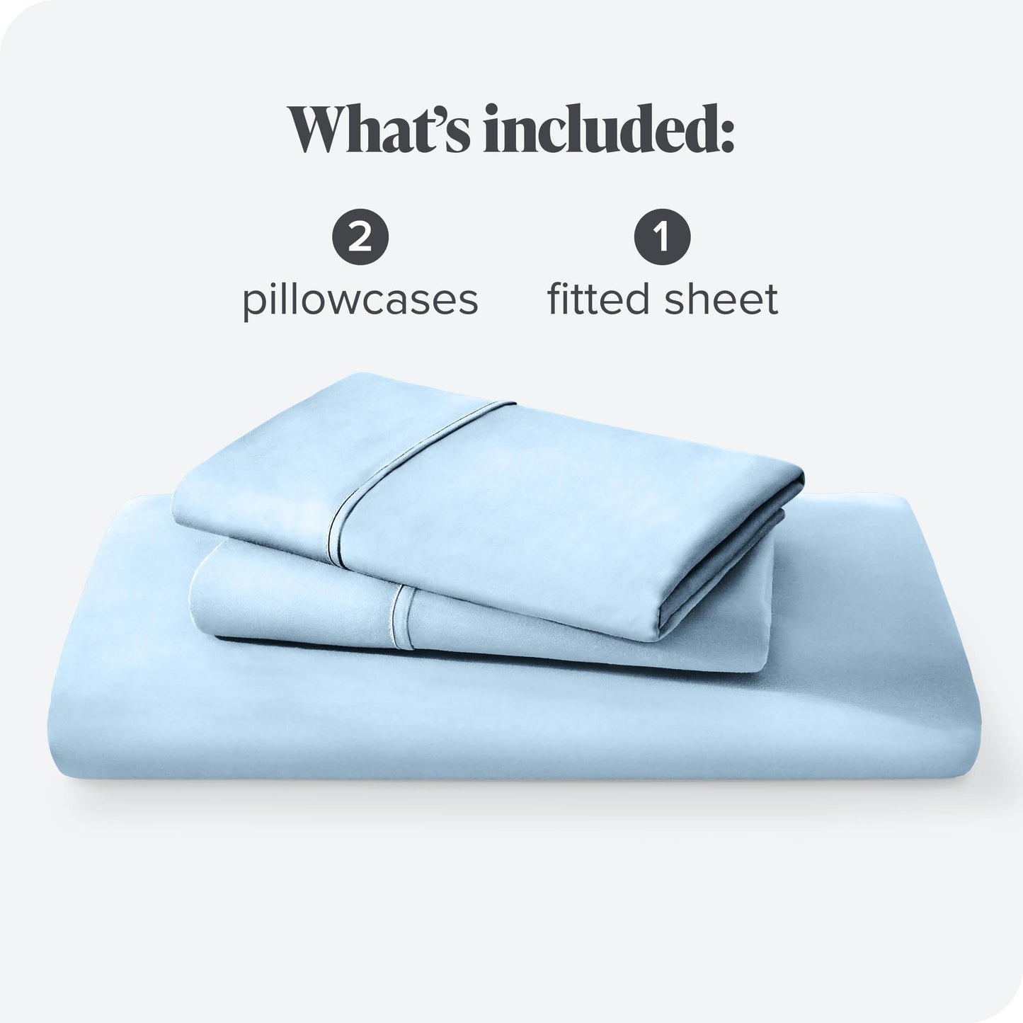 Bare Home Fitted Sheet + Pillowcase Set - Luxury 1800 Ultra-Soft Microfiber - Double Brushed - Deep Pockets - Easy Fit - Fitted Sheet and Pillowcases (Full, Light Blue)