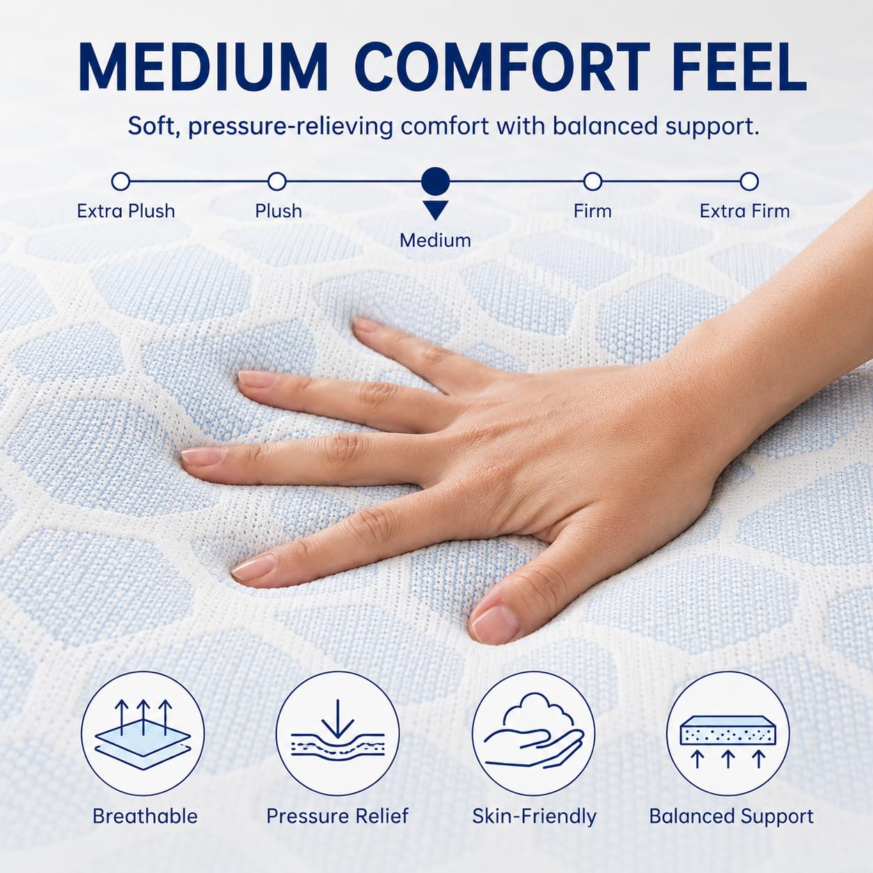 6 Inch Twin Mattress, Twin Size Memory Foam Mattress in a Box, Twin Mattress 6 Inch with Cooling Gel Foam, Medium Firm Support Foam Bed for Pressure Relief, CertiPUR-US Certified, 75" L x 38" W