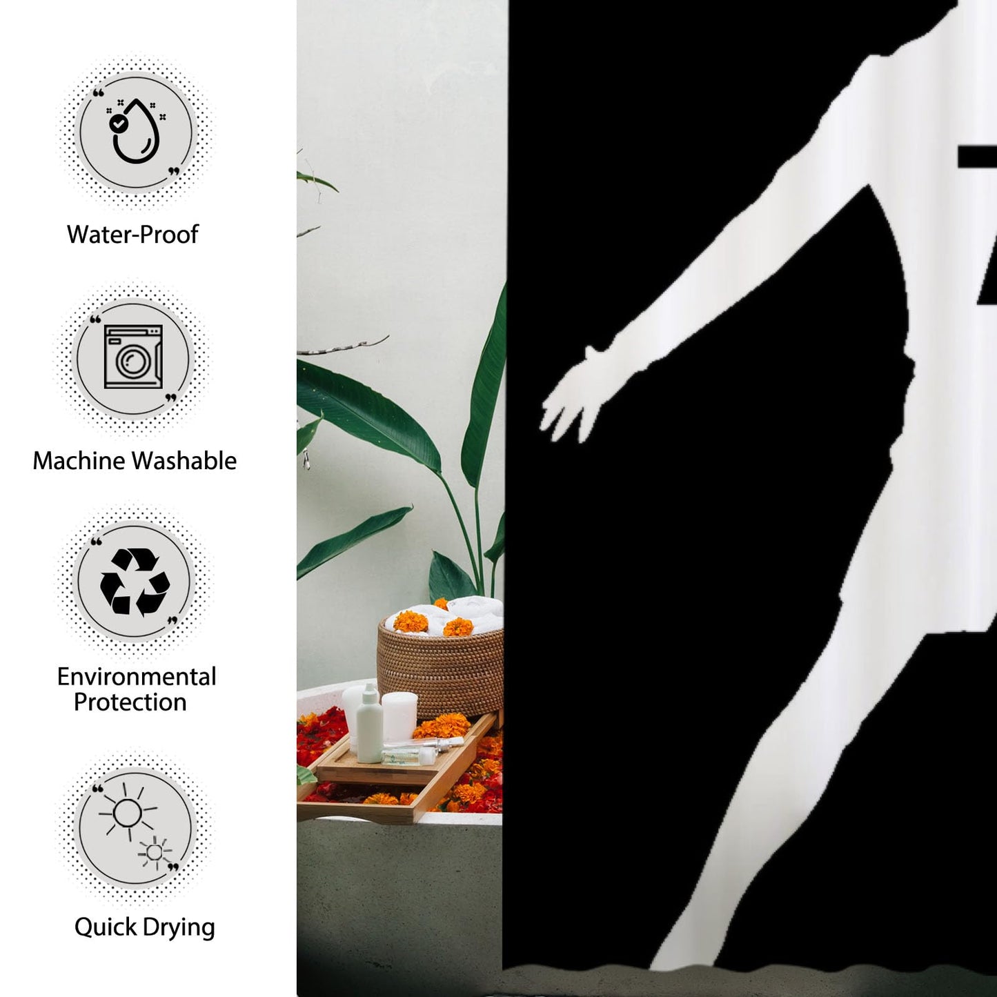 Funnytree Football Legend Shower Curtain, Portuguese Superstar Bathroom Decor, Waterproof Fabric Durable Easy Care Washable, 72"X72"(Hooks Not Included) SC00254-002