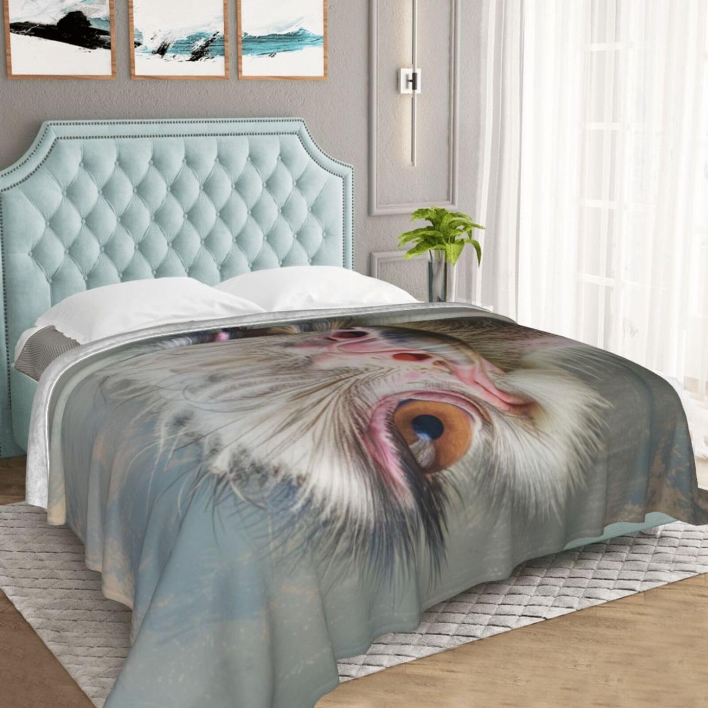 Funny Ostrich Blanket, Gifts for Women, Wildlife Animal Soft Lightweight Throw Blankets for Kids Girls, Travel Bed Living Room Decor, 50x60in
