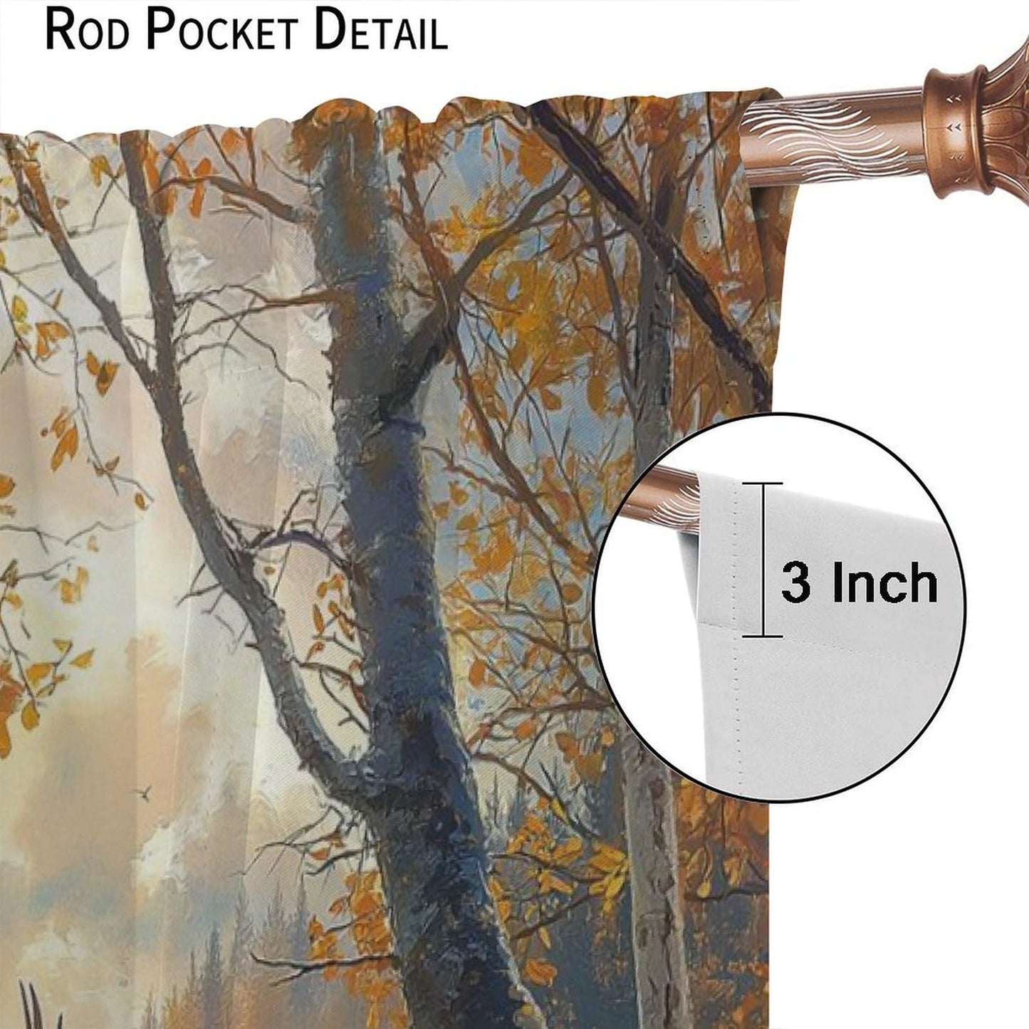LOMADIA Wildlife Deer Blackout Curtains, Rustic Forest Hunting Farmhouse Retro Elk Pattern Drapes Home Window Treatments Curtain for Kitchen Bedroom Living Room Decor 42" W x 45" L