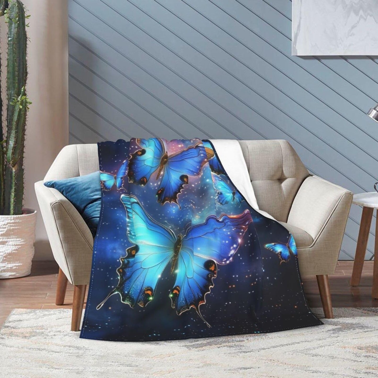 Butterfly Blanket Butterflies Blankets Fleece Plush Flannel Super Soft Cozy Fuzzy Warm Lightweight Stuff Butterfly Decor Gifts for Boys Girls Kids Adults Men Women 40" x 50"