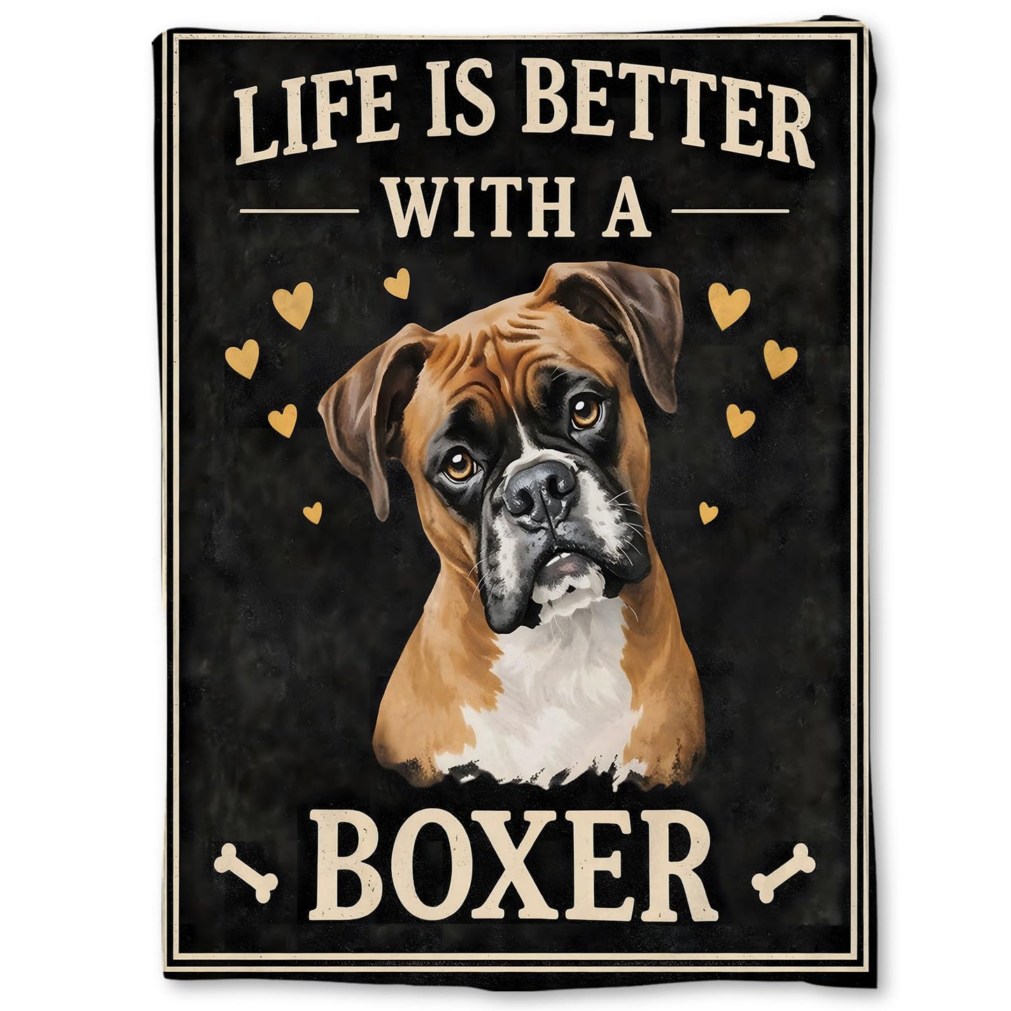 Ti Caldi Cute Boxer Dog Blanket Gifts, Adorable Puppy Portrait Flannel Throw Blanket for Couch, Bed, Travel & Decor, Cozy Lightweight Warm Blankets for Women Kids Boys Girls 60×50 in