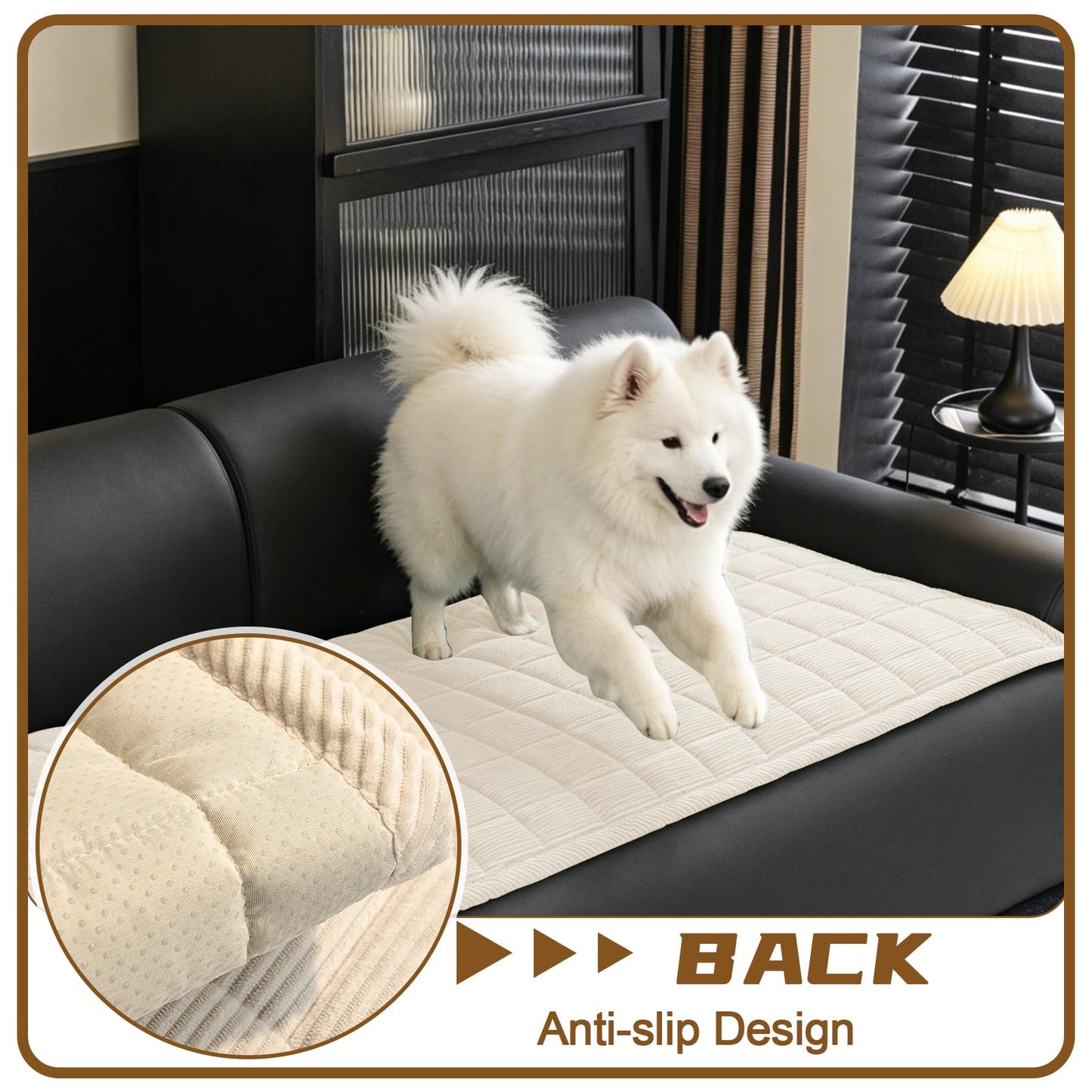 HAOYONG Couch Covers for Dogs Washable, Non Slip Fuzzy Durable Couch Covers for 3 Cushion Sofa Pet Friendly Furniture Protector Covers Dog Mat for Couches (Beige, 27.6"×82.7")
