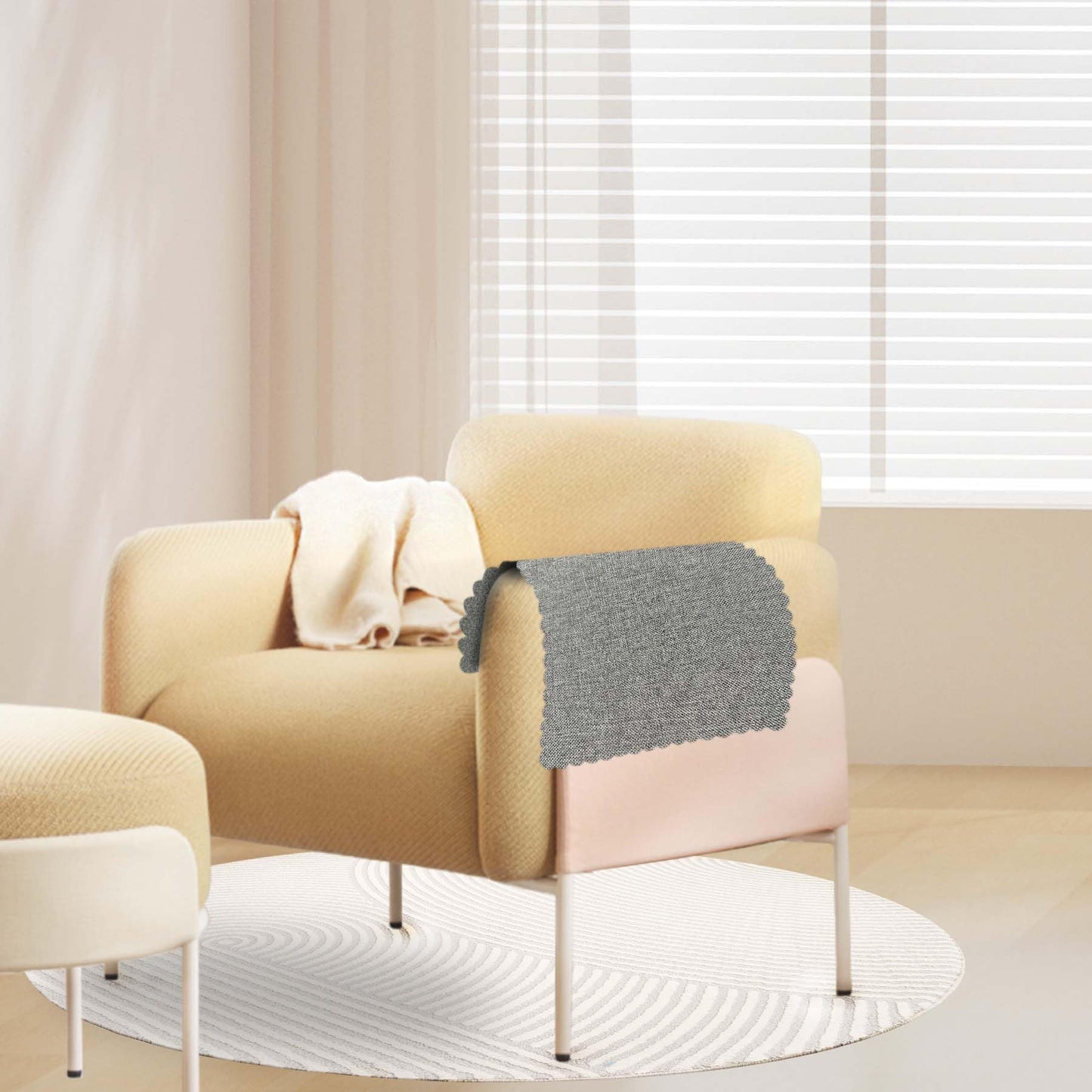 Ntomtuex Linen Sofa Arm Covers Sofa Armrest Cover Set 2 Pieces Wavy Border Washable Replace Non-Slip Chair Arm Covers Protectors for Recliner Cover for Pets,18x24 inch,Grey