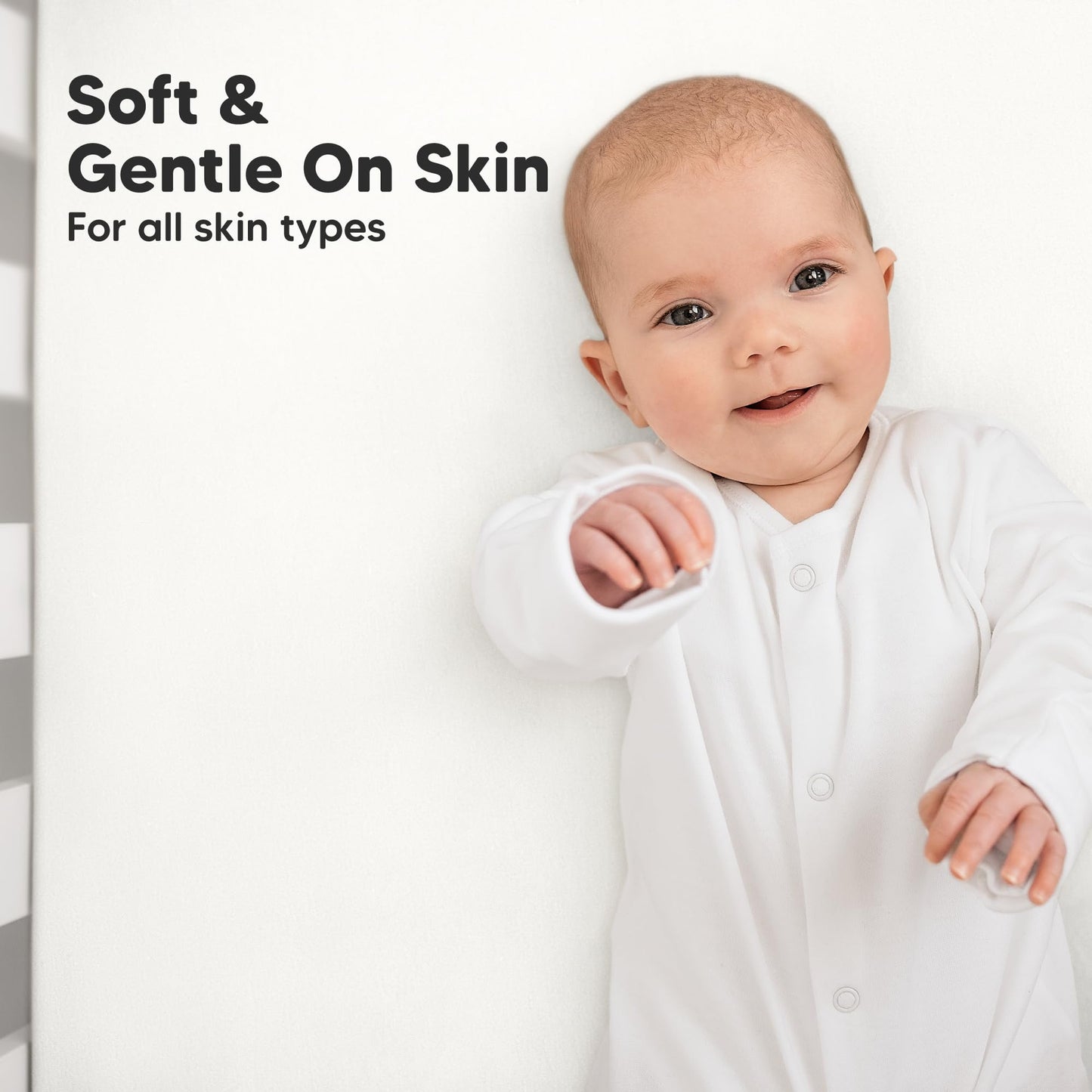 KeaBabies 2-Pack Organic Cotton Crib Sheets for Boys, Girls - 52x28 Fitted Crib Mattress Sheet Neutral, Breathable Cover for Baby Bed Set, Toddler Mattress, Soft & Cute Prints (Soft White)