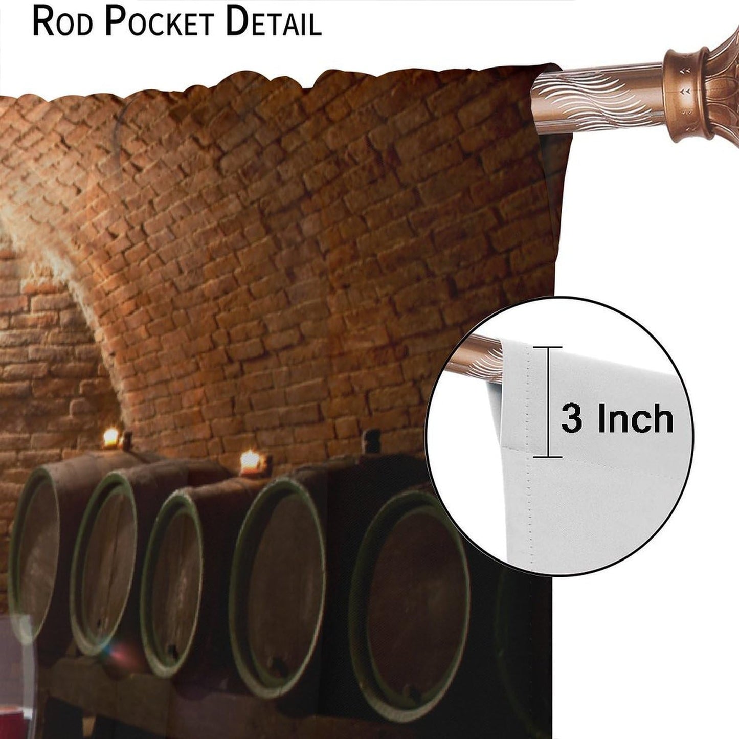 JADERYS Wine Curtains Tasty Red Wine Wooden Cask Bedroom Living Room Kitchen Blackout Rod Pocket Decoration Window Drapes 2 Panels W21xL45in