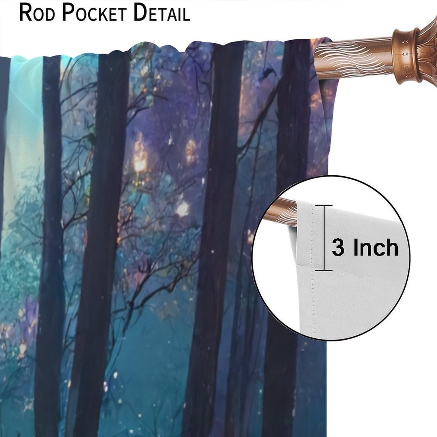 DDCBNS Fantasy Forest Curtains,Purple and Blue Magical Nature Landscape Window Treatments for Bedroom Living Room Dreamland Scenery Décor Drapes 2 Panels Set,Total Size 42 x 45 Inch