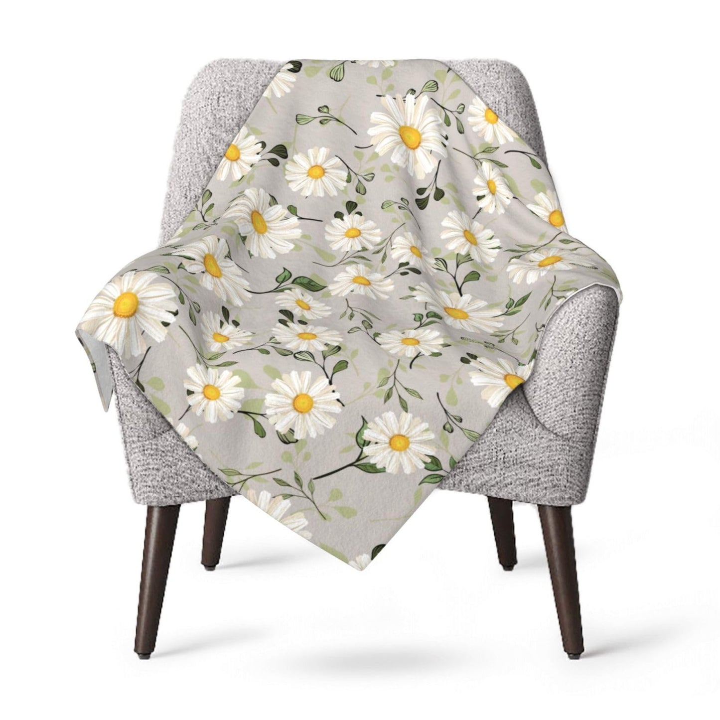 Abucaky White Daisies Flower Fleece Throw Blanket Ultra Soft Cozy Decorative Flannel Blanket for Home Bed Couch Chair Travel 50x40in