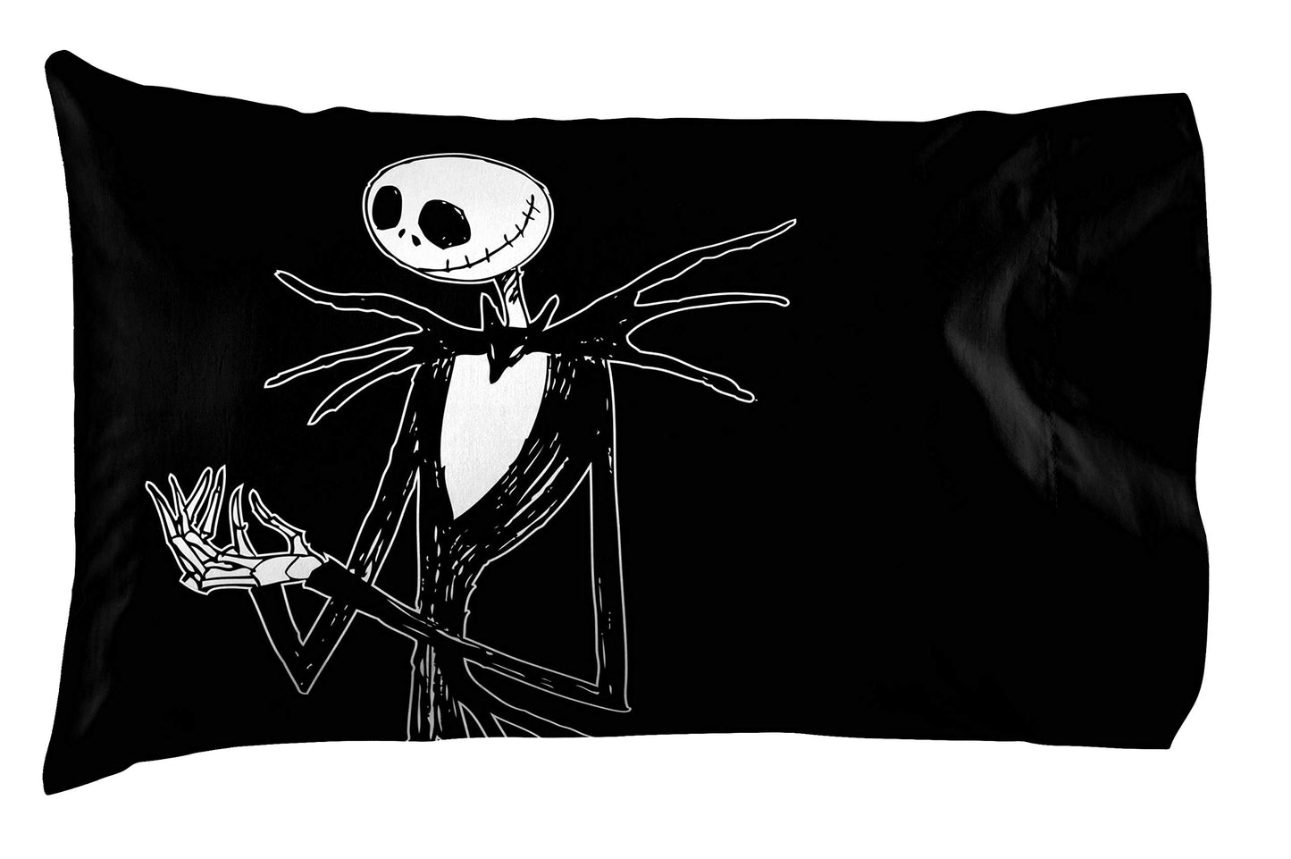 Jay Franco Kids Sheet Set with Fitted, Flat Sheets & Pillow Cover - Ultra-Soft Bedding with Pillowcase for Room Decor, White - Nightmare Before Christmas, 4 Piece Full