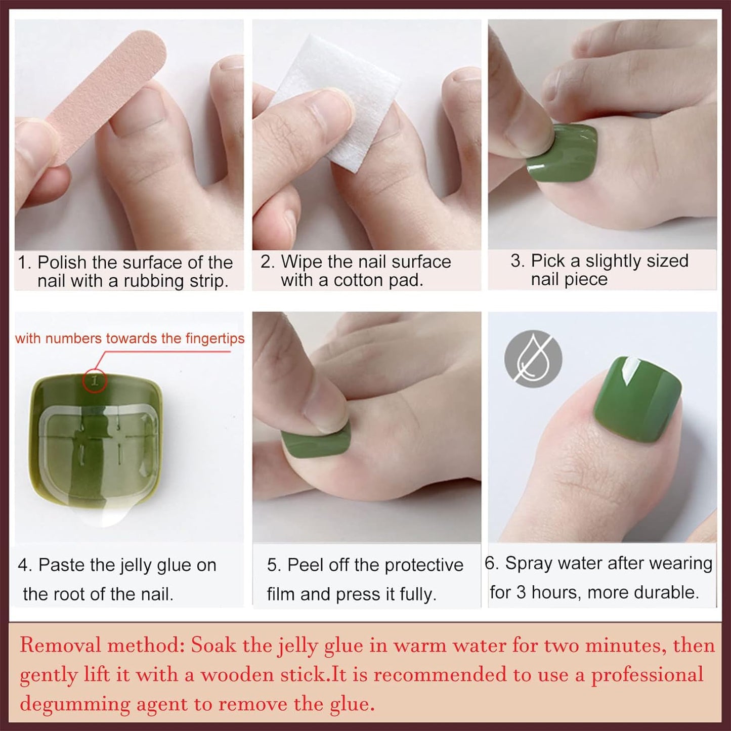 French Tip Press On Toenails, 24 Pcs Short Square Toe Press On Nails with Rhinestone Flower Design, Solid Pink Gradient Full Cover Fake Toenails Glue On Toe Nails Kit for Women-Gradient French Flower