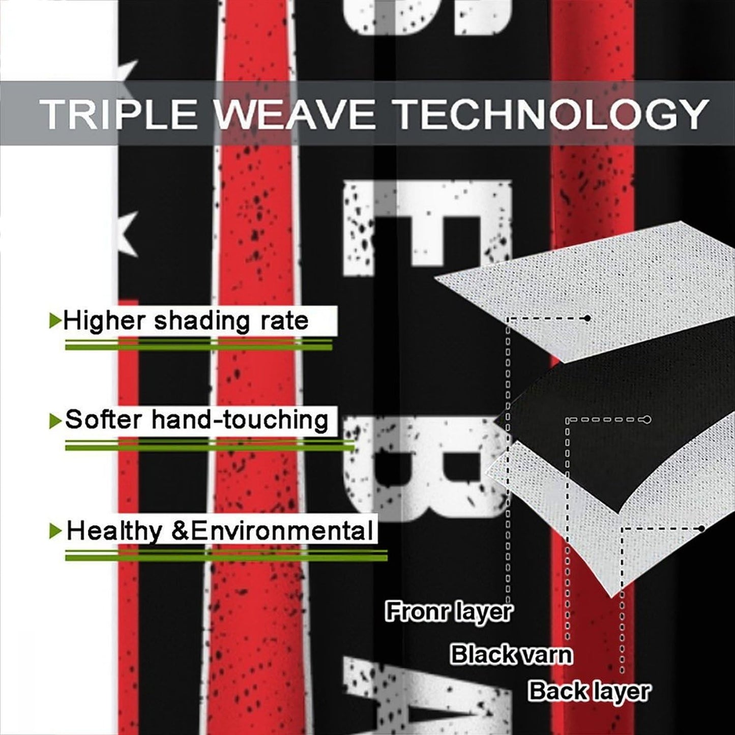 Baseball Curtains Home Décor,Sports Themed Flag Design Darkening Window Treatments for Teens Girls Boys Bedroom Living Room Drapes 2 Panel Sets Total Size 42" x 45"Black Red