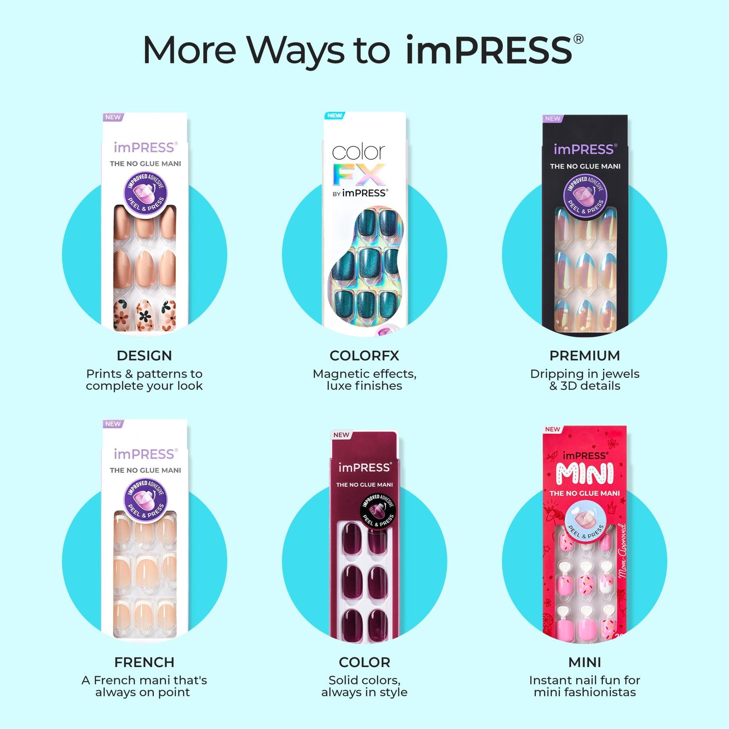 Kiss Impress No Glue Mani Press On Nails, Color, 'Melting', Pink, Short Size, Squoval Shape, Includes 30 Nails, Prep Pad, Instructions Sheet, 1 Manicure Stick, 1 Mini File