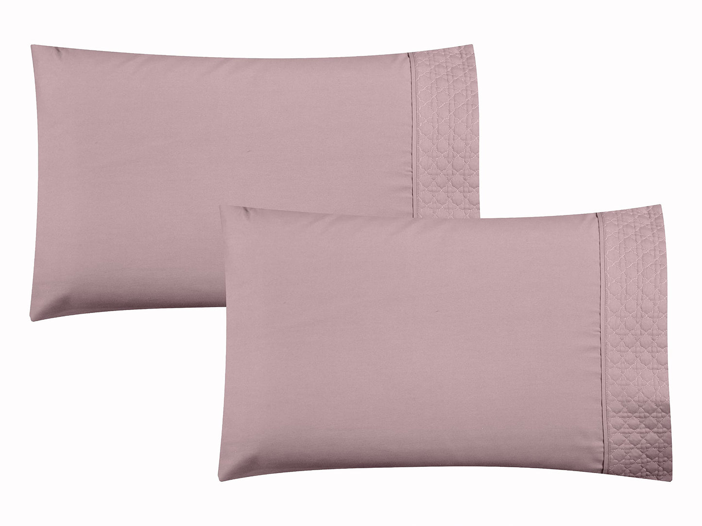 Elegant Comfort Luxury Soft Coziest 4-Piece Bed Sheet Set 1500 Thread Count Egyptian Quality Microfiber Wrinkle Resistant Beautiful Quilted Design on Flat Sheet and Pillowcases, King, Dusty Rose