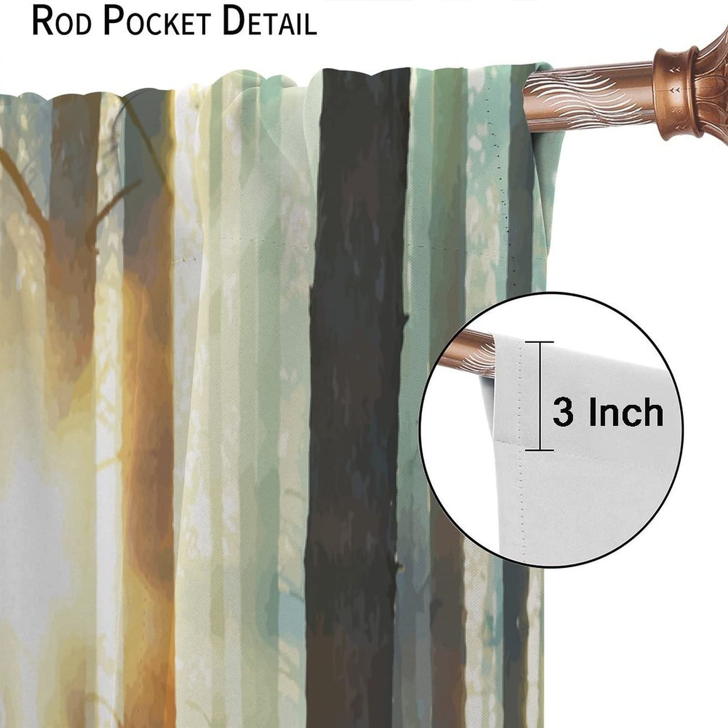 Nature Curtains - The Art of Painting with Mist and Sunlight in an Enchanted Forest, Living Room Bedroom Curtains 2 Panel Set, 42x45 in. Brown Begonia Color