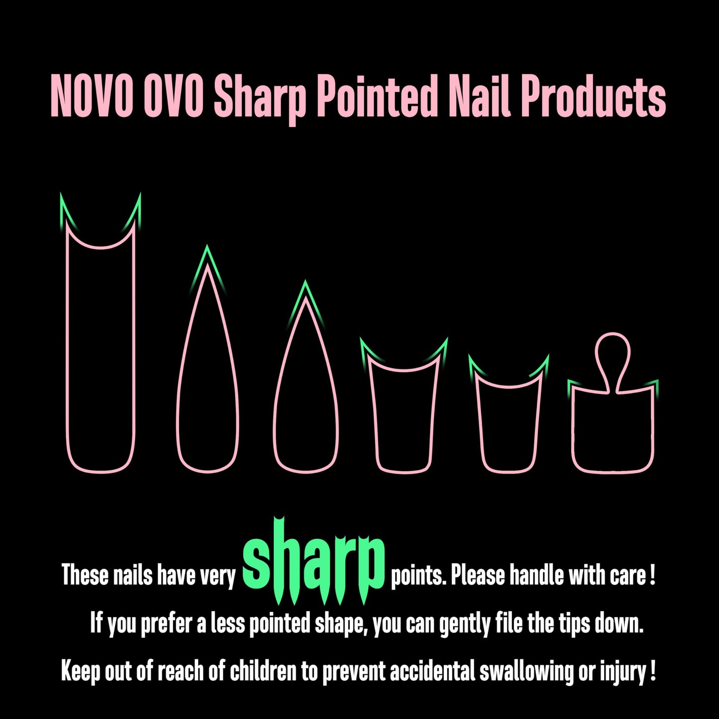 NOVO OVO Halloween Short Medium Toe Nail Tips with Moon Curve, Sharp Square Extra Thick Full cover Press on, Soft Gel False Toenail Extension Kit, Clear Matte Fake Nails DIY Pedicure x15 Sizes 330 Pcs