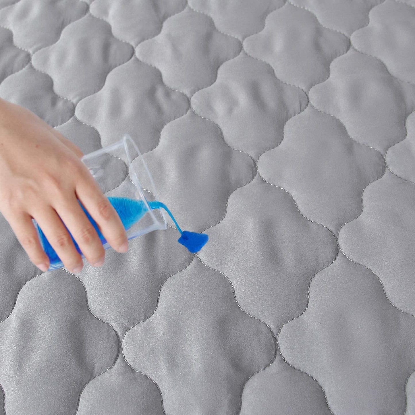 Crib Mattress Protector Sheets Fitted Waterproof Crib Mattress Pad Cover, Noiseless & Machine Wash 100% Absorbent Crib/Toddler Mattress Protector Sheet Quilted, Gray, 52" x 28"