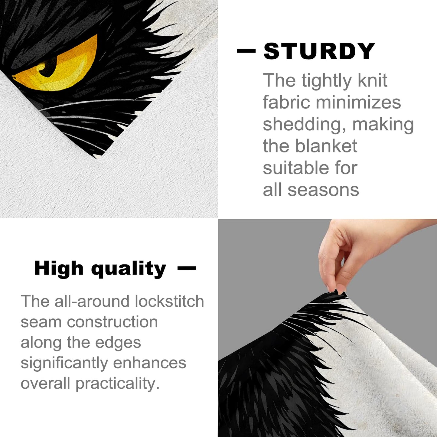 cromcu Funny Cat Blanket for Pet Lovers and Adults, Grumpy Humor Cartoon Flannel Blankets, Soft Warm Cozy Throws for Sofa Couch Bed Living Room Bedroom Home Decor 60" x 50"
