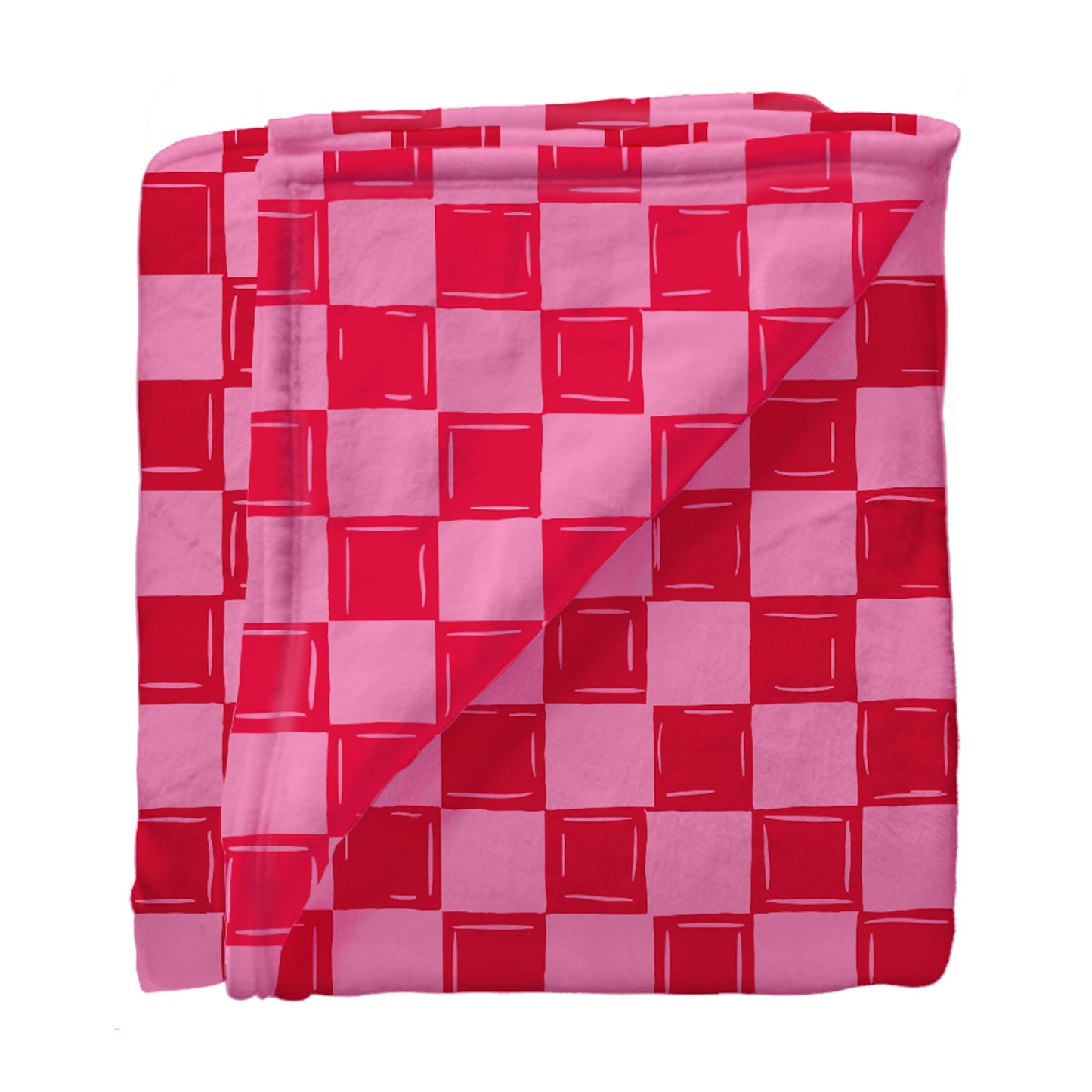 Southern Couture 50 x 80 Checkerboard Throw Blanket Soft Cozy Plush Blanket with Pink & Red Checkered Pattern | Trendy Decorative Blanket for Sofa, Bed, Dorm & Everyday Comfort