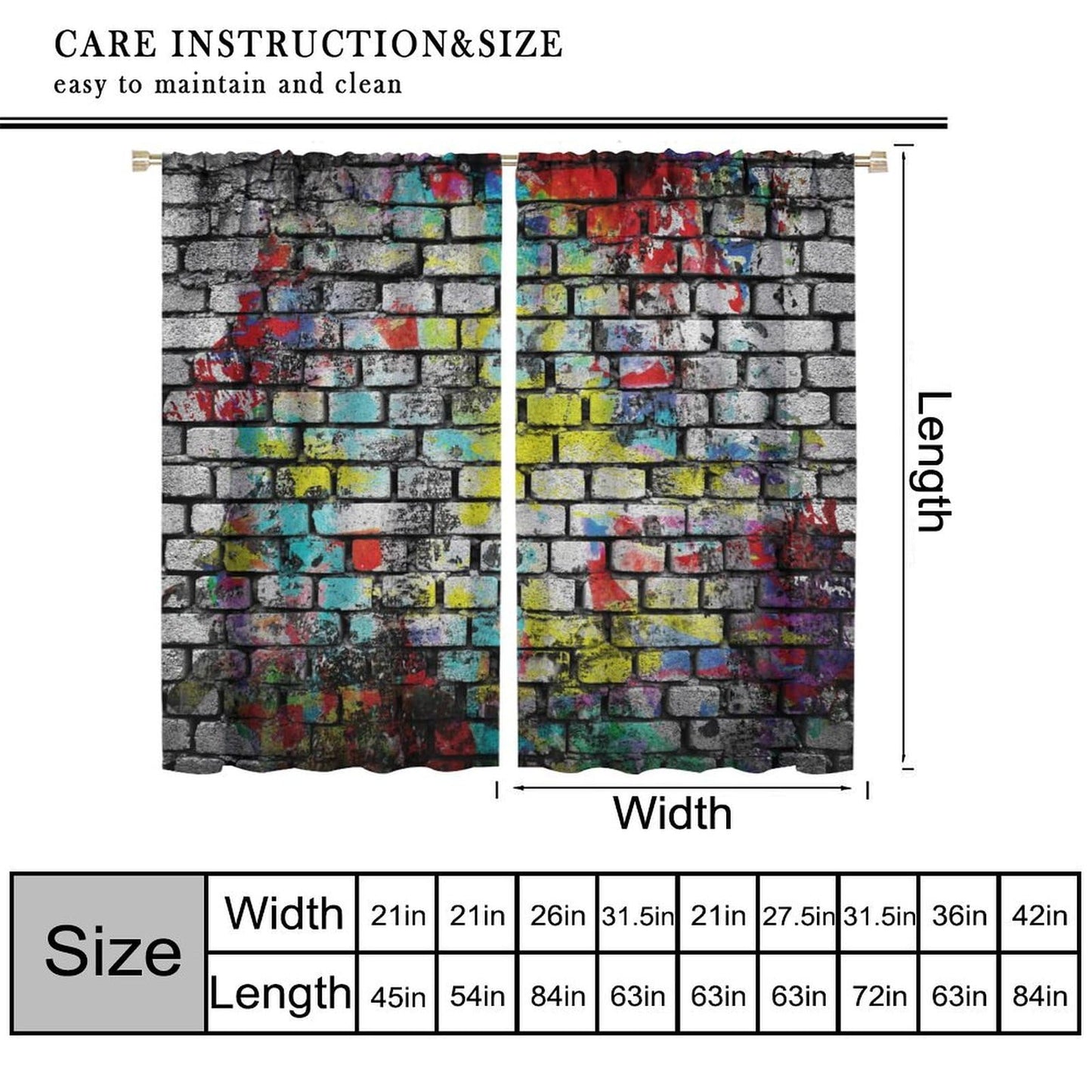 ICMOLYYENLO Vintage Stone Brick Wall Curtains Rustic Marble Geometric Rock Farmhouse Blackout Curtains for Bedroom Living Room Privacy Insulation Curtains 42x44 Inch