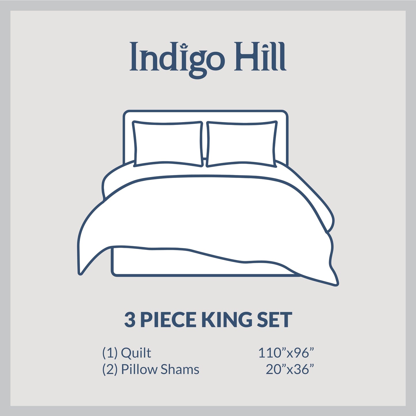 Indigo Hill by HiEnd Accents Mosaic Western Bedding 3 Piece King Quilt Set, Hourglass Pattern Southwest Cabin Rustic Bedding, Reversible Geometric Print Boho Patchwork Quilt with Pillow Shams