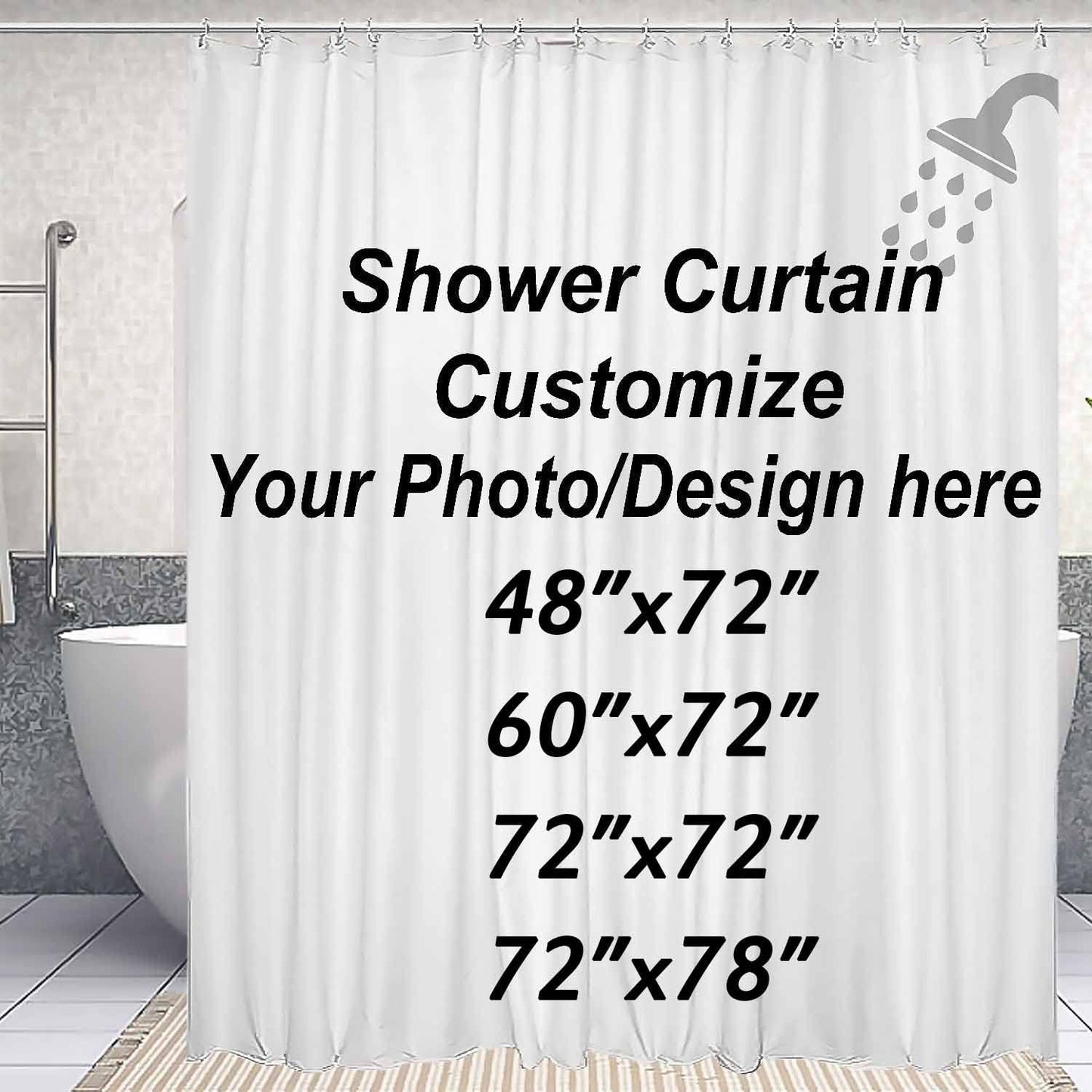 NTETSN Retro Floral Landscape Bath Curtain - Vintage Blue, 72x72 Inch Polyester Fabric with 12 Hooks