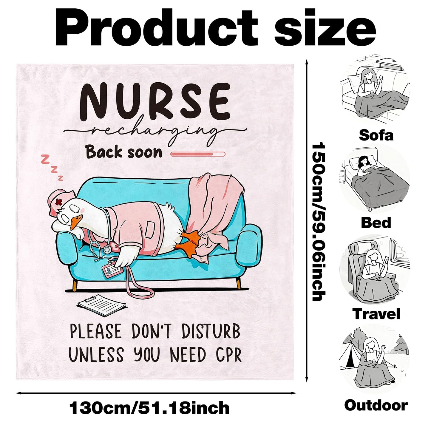 Nurse Appreciation Gifts for Women Men, Soft Flannel Nurse Throw Blanket, 2026 Nursing Week Graduation Gift, LPN RN Gifts for Nurses Practitioner Nursing Birthday Student Graduate Gift Ideas 50"x60"