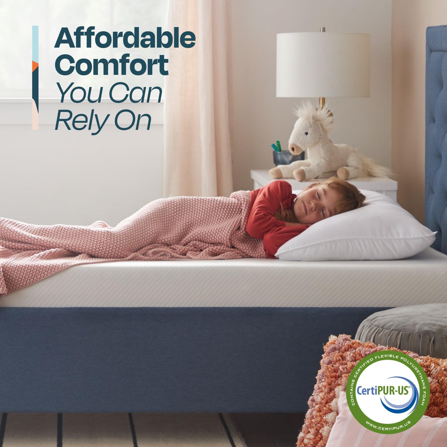 Linenspa 5 Inch Gel Infused Memory Foam Mattress - Full Size - Firm - Low Profile Bed - Mattress in a Box - Youth or Kids Bed - Guest Bedroom - Pressure Relieving and Breathable - CertiPur Certified