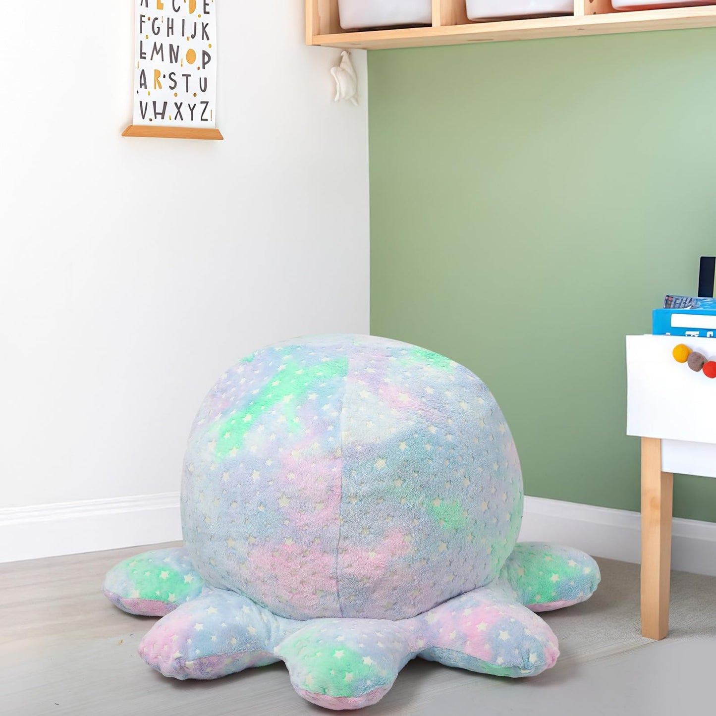 COMAX Bean Bag Chairs for Kids 8-12, Large Kid Beanbag Chair with Filler, Big Toddler Lazy Floor Stuffed Couch Sofa for Girls Boys, Glowing Star
