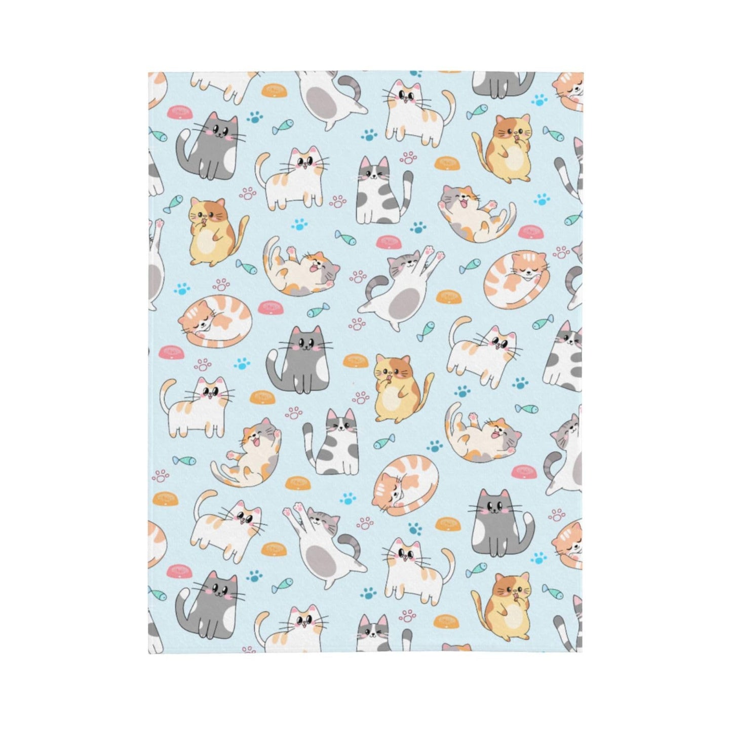 Cute Cat Blanket 50"x40" Cats Throw Blankets Soft Cozy Throws Warm Lightweight Plush Fleece Throw Blanket for Kids Men Women Gift Bed Couch Sofa