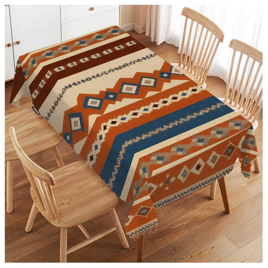 Swono Tribal Patterns Rectangular Tablecloth Vintage Geometric Native Southwestern Style Washable Table Cloth Kitchen Dining Room Table Cover for Party Dinner 50x72 Inch Tablecloths