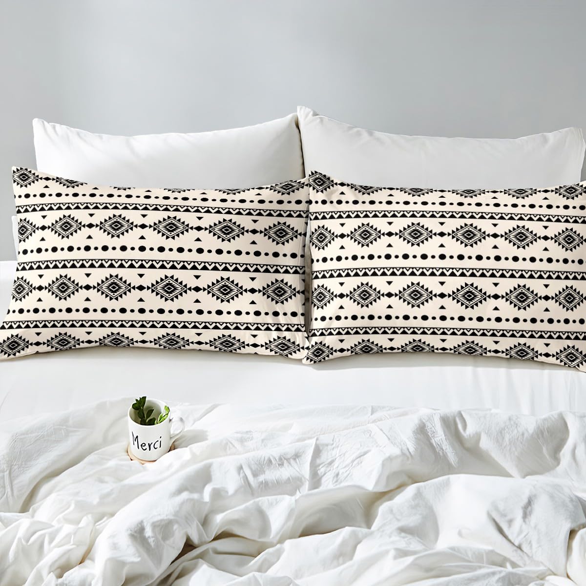 Erosebridal Bohemian Aztec Bed Sheets Set Full Size, Western Decor Flat Fitted Sheet for Boys Girls Women Men Bedroom, Exotic Tribal Bedding Set, Geometric Southwestern Farmhouse Bed Sets