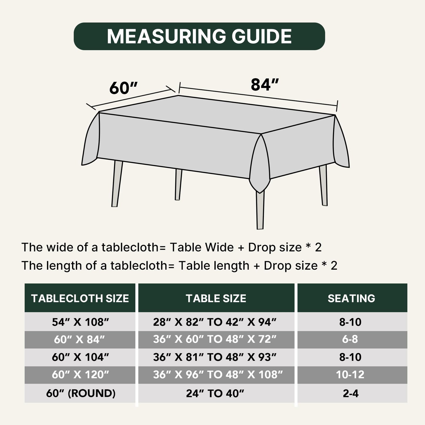 H.VERSAILTEX Rectangle Tablecloth Waffle Textured Waterproof Table Cloth Stain Resistant Wrinkle Free Washable Decorative Table Cover for Dining, Kitchen, Wedding and Parties (60x84 Inch,Natural)