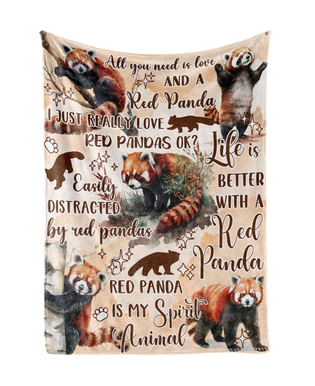 Huglanket Red Panda Gifts Blanket for Women, Girls, Red Panda Lovers, 50" x 65" Throw for Birthday, Christmas