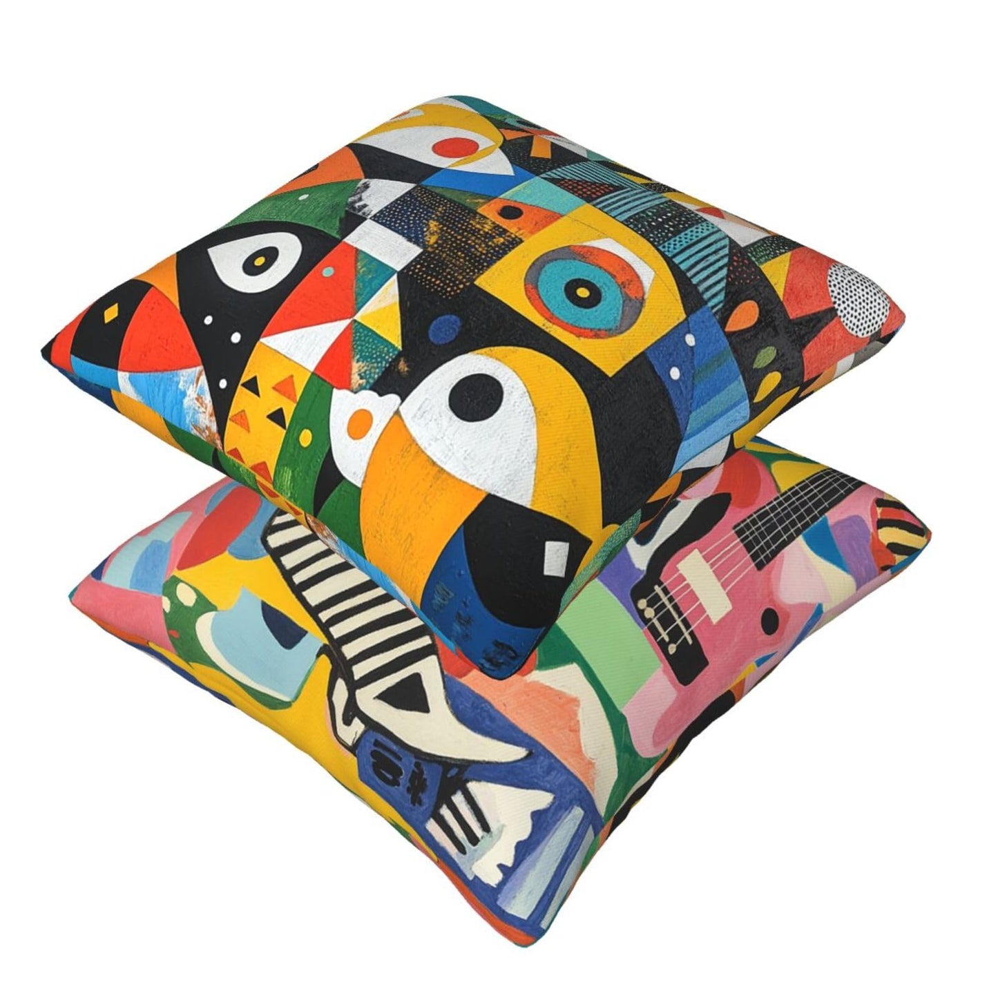 Guiteinyi Abstract Mid Century Throw Pillow Covers 18x18 Set of 2 Square Pillow Case for Home Decorative Sofa Couch Bedroom Living Room