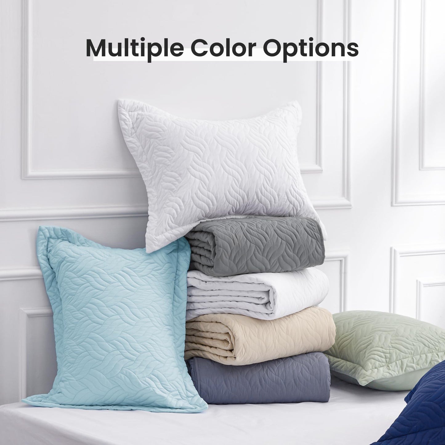 Love's cabin California King Size Quilt Bedding Set Light Blue Bedspread - Cal King Summer Lightweight Bedspread Comforter - Wave Pattern Coverlet for All Season - 3 Pieces (1 Quilt, 2 Pillow Shams)