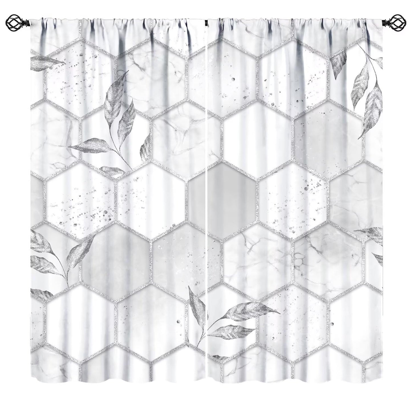 BPANAOAD Marble Print Blackout Curtains Thermal Insulated Window Drapes Modern Abstract Marble Pattern Curtains for Living Room Office 2PCS 42x44 Inch