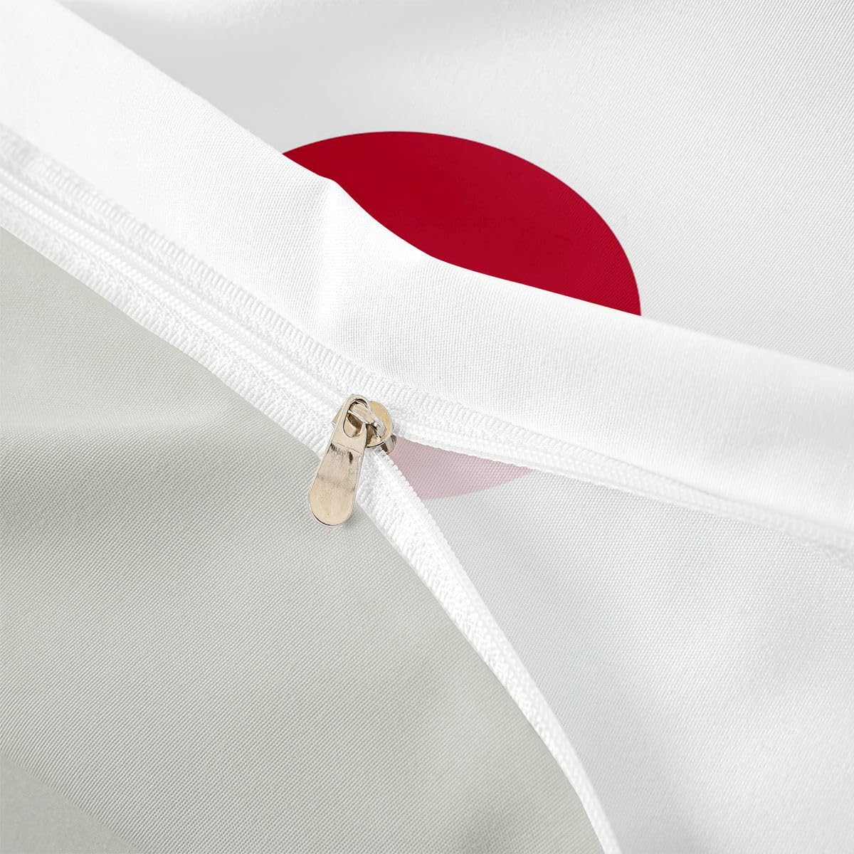 Feelyou Japanese Flag Duvet Cover Full Size Boys Girls Japan Bedding Set Breathable Soft World Countries Comforter Cover 3Pcs International Flag Bedroom Decor