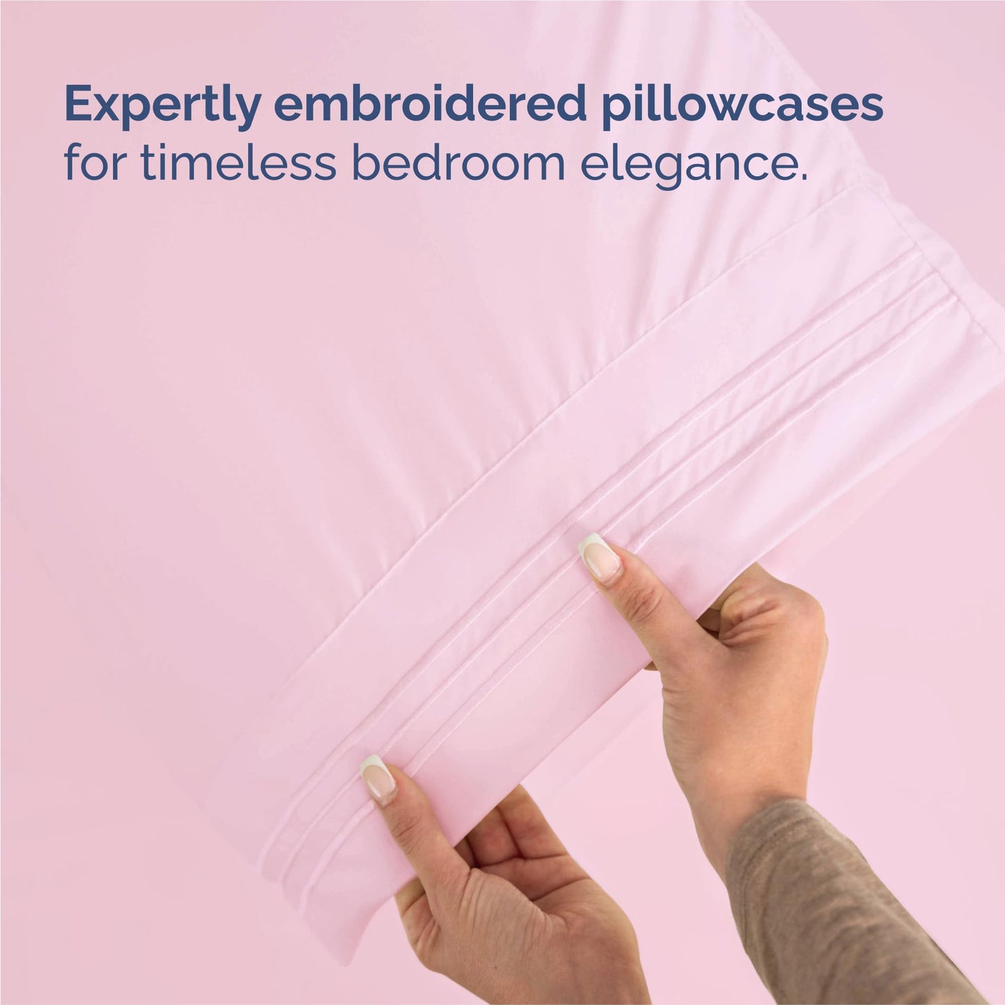 Split King Size 5 Piece Sheet Set - Comfy Breathable & Cooling Sheets - Hotel Luxury Bed Sheets for Women & Men - Deep Pockets, Easy-Fit, Soft & Wrinkle Free Sheets - Light Pink Oeko-Tex Bed Sheet Set