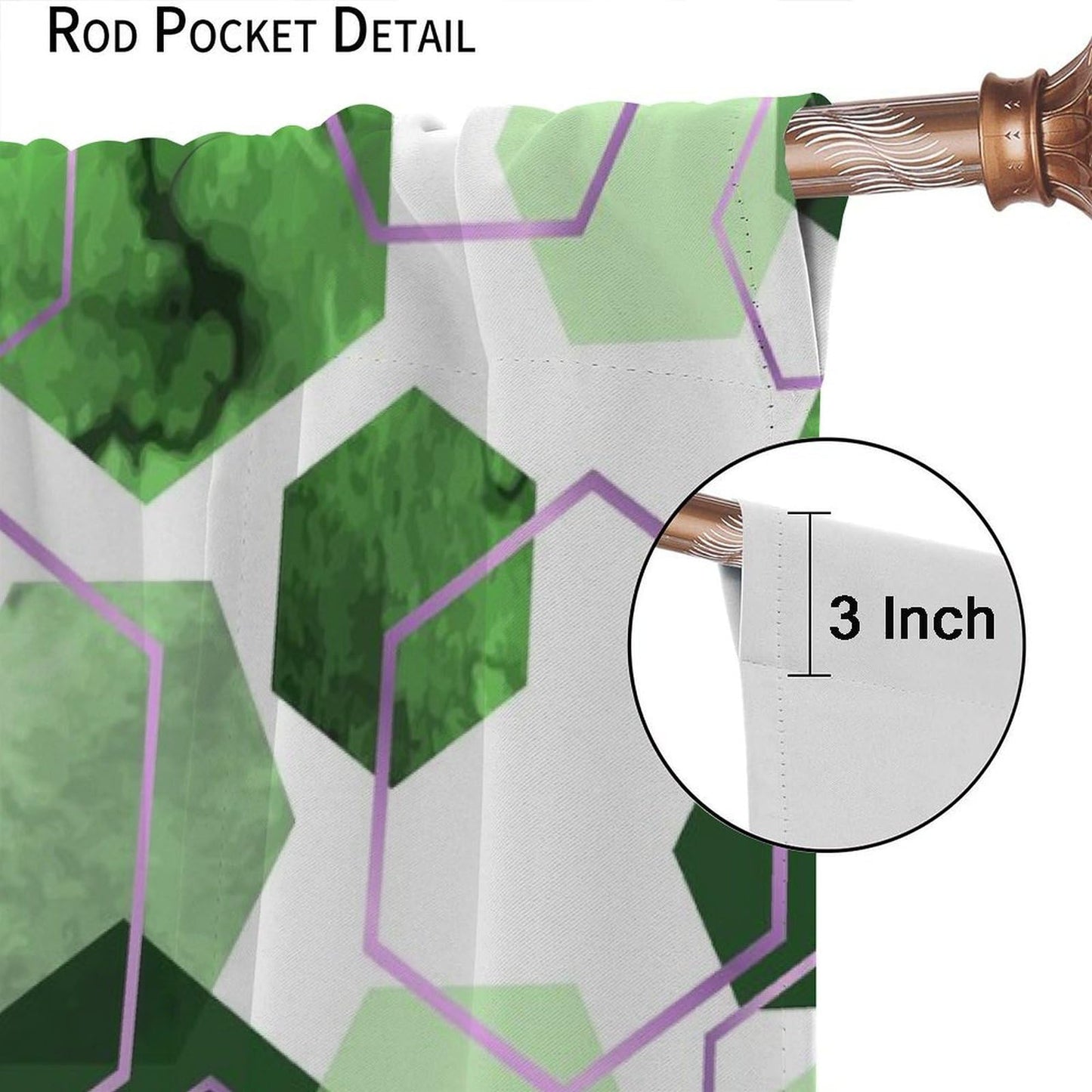 YCness Marble Curtains Modern Abstract Green Geometric Art Printed Blackout Window Drapes for Bedroom Living Room Decor Fabric Set 2 Panel 42x45 Inch 80% Shading Rate